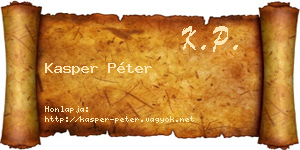 Kasper Péter névjegykártya