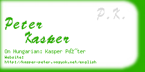 peter kasper business card